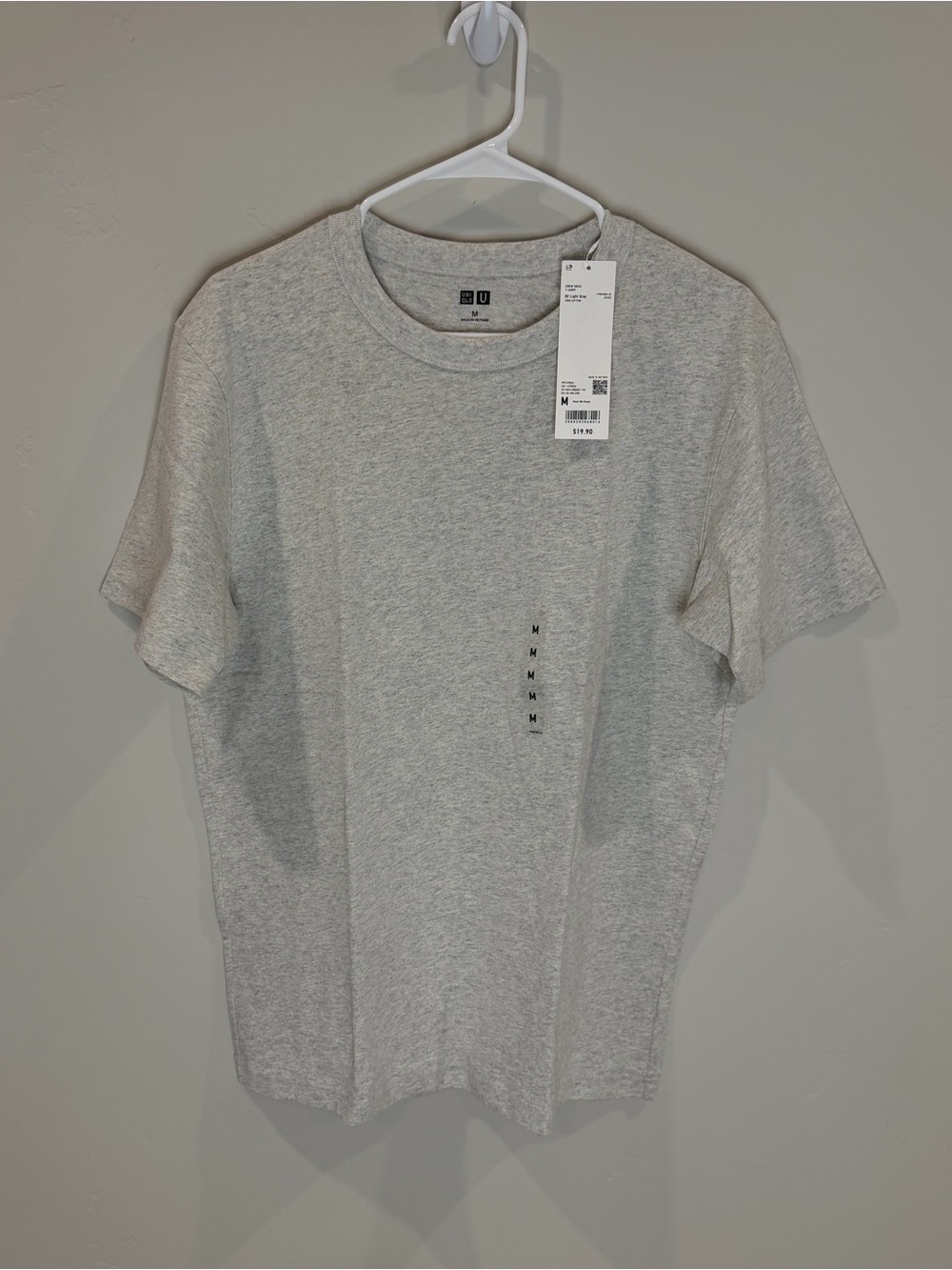 Uniqlo U Crew Neck Cotton T-Shirt, Light Gray, Medium